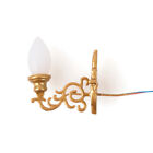 4pcs Dollhouse LED Wall Sconce Miniature Light Toy Furniture Golden