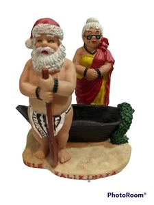 Santa & Mrs. Claus Mele Kalikimaka Christmas Phone Holder Chiefly Co. Canoeing - Picture 1 of 10