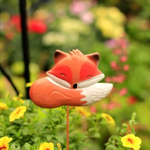Metal Fox Plant Stake Garden Outdoor Lawn Yard Patio Home Decoration - Picture 1 of 2