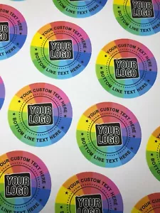 Round Custom Printed Personalised Stickers Labels Postage Address LOGO Circle - Picture 1 of 4