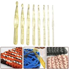 Essential Crystal Knitting Needles Set Durable Plastics 8Pcs 4 0mm 12mm