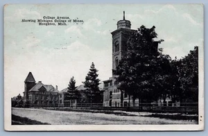 Postal de Michigan College of Mines Building Tower Houghton Michigan MI de 1920 - Imagen 1 de 2
