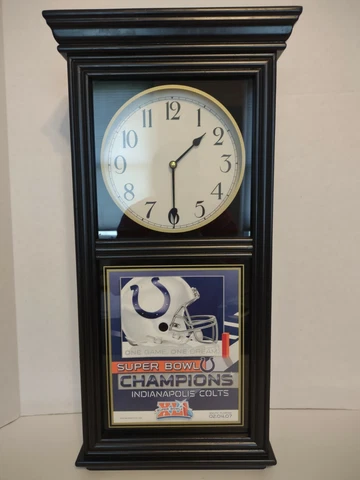 Indianapolis Colts Super Bowl XLI Champions Hanging Wall Clock - WinCraft Cover