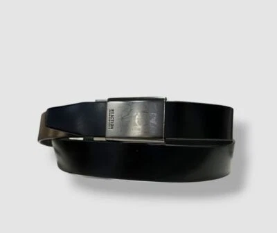 Cinturón Kenneth Cole Hombre Cuero Negro Placa Hebilla Deslizante Talla L (38-40) Foto 1 de 2