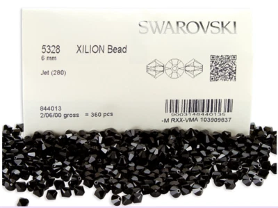 ¡SELLADO! Genuino 5328 Cristal Swarovski Paquete de Fábrica 360 Cuentas Bicono 6mm Foto 1 de 4