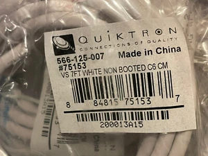 Lot of 35 Quiktron CAT6 Patch Cable 566-125-007 7Ft White Non Booted #75153 - Picture 1 of 3