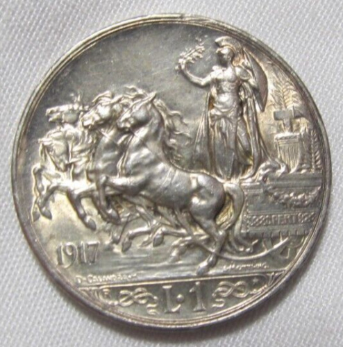 Italy 1917 Silver 1 Lira