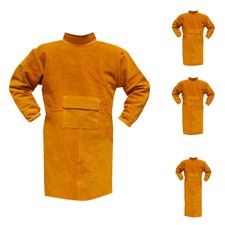 Welding Coat Protective Apron Apparel Welding Suit Cowhide Leather Safety