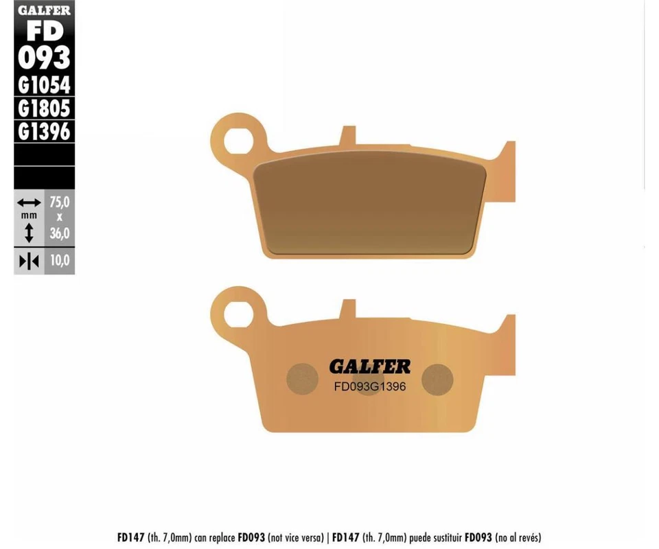 Galfer Rear Brake Pads SHERCO SX 2.5 F 2010 FD093 - Image 1 of 1