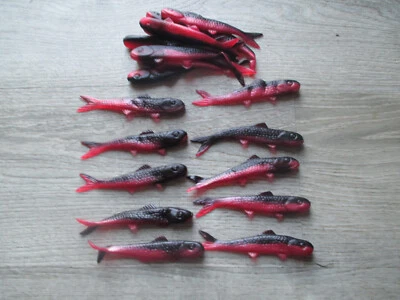 LOTE DE 20 BANJO MINNOWS 5,25"" NEGRO Y ROJO Foto 1 de 4