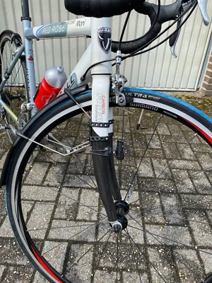 Rennrad “Red Bull” Red Rose Damenrad Größe M+, silber/weiß, Alu mit Carbongabel - Bild 1 von 4