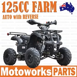 125cc FARM AUTO WITH REVERSE ATV QUAD Dirt Bike Gokart 4 Wheeler Buggy kids blac - Picture 1 of 16