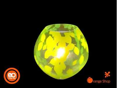 1990er Ikea KNUBBIG Tischlampe Tischleuchte 18cm Kugel Glas klar mit Grünen - Bild 1 von 3