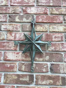 Turquoise Direction Star Cast Iron Wall Decor Nautical Hanging Decor - Picture 1 of 11