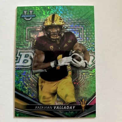 2022 Bowmans Best U Green Shimmer Refractor /99 Xazavian Valladay Arizona St - Image 1 of 2