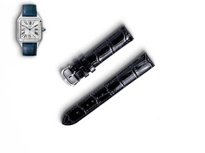 Cartier Santos-Dumont XL Leather Strap WSSA0022 18mm Black Genuine France Made - Picture 1 of 5