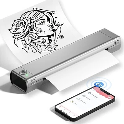 Phomemo M08F Bluetooth & USB Portable Thermal Printer & Paper SILVER & BLACK - Image 1 of 4