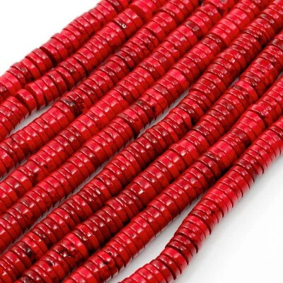 Turquoise Heishi Beads 15" 4mm 6mm 8mm 10mm 12mm Gemstone Howlite Magnesite - Image 1 of 4