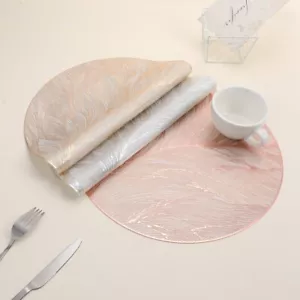 2PCS Solid Color Table Mat Round Heat Resistant Pad Light Luxury Placemat Hotel - Picture 1 of 15