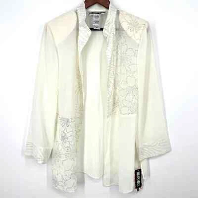 🆕 Hermosa Blusa Camisa Top Formal Dana Kay Talla 16W Talla Grande Nueva con Etiquetas Foto 1 de 4