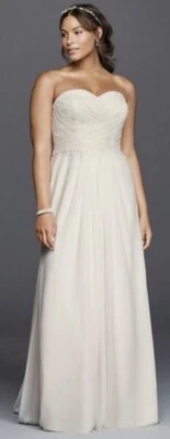 David's Bridal, NWT, Ivory, Sweetheart Strapless, Plus Size 22W Wedding Dress - Image 1 of 4