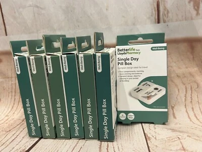 Pill Box Single Day each with 4 compartments Lloyds Pharmacy , travel size 7x