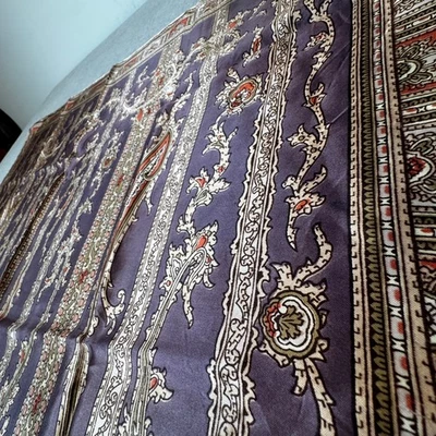 Etro Paisley Bufanda Púrpura Dorado Lana Mezcla Seda Diseñador Italiano 30x30 De Colección Foto 1 de 4