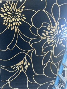 5x8 Area Rug Very Heavy Pile Browns Tan floral - Picture 1 of 3