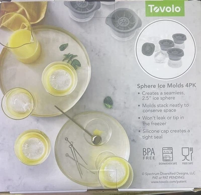 Tovolo Sphere Ice Molds Innovative Ice Mold 2.5" Perfectly Round Ice Balls 4 PK - Image 1 of 4