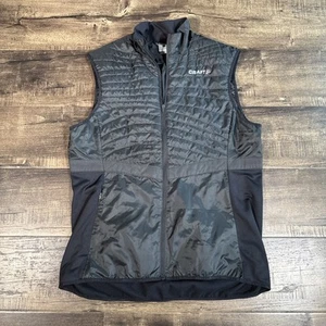 Craft Women’s Hybrid Quilted Vest L Black Full Zip Pockets - Running - Picture 1 of 6