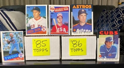 ¡Juegos completos Topps 1985 y 1986! (1.584 tarjetas) McGuire, Clemens, Puckett, Nolan++ Foto 1 de 4