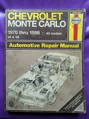 Chevrolet Monte Carlo 1970-1988 Haynes 24055 (626) manual de reparación usado ¡ver fotos!! Foto 1 de 2