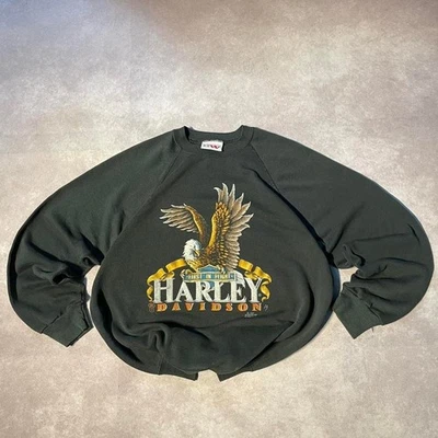 Suéter de Colección Años 80 Harley Davidson 3D Emblema Águila Gráfico Raro Cuello Redondo Foto 1 de 4