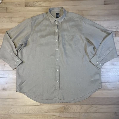 Gap 100% Linen The Big Shirt Large Tall Men’s Beige - Image 1 of 4