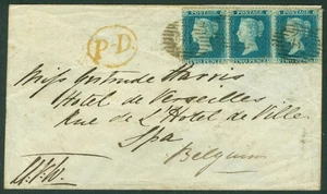 SG 34 2d blaue Platte 5 waagerechte Streifen à 3 beschriftet OB-OD. Fein gebraucht auf... - Bild 1 von 2