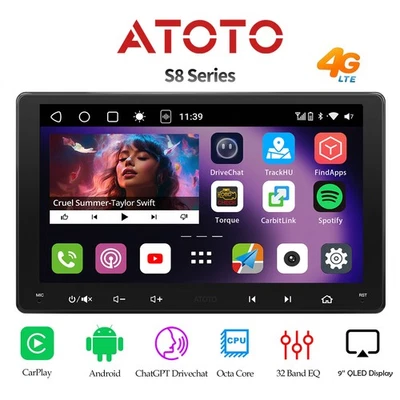 ATOTO S8 Ultra 9 Pollic QLED Autoradio 1Din Android 6+128G AI ChatGPT 4G LTE - Immagine 1 di 4