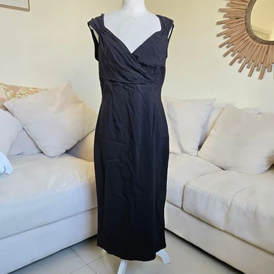 Pinup Couture XXL черный коктейльное миди платье ретро 50-х женский без рукавов карьера - Изображение 1 из 4