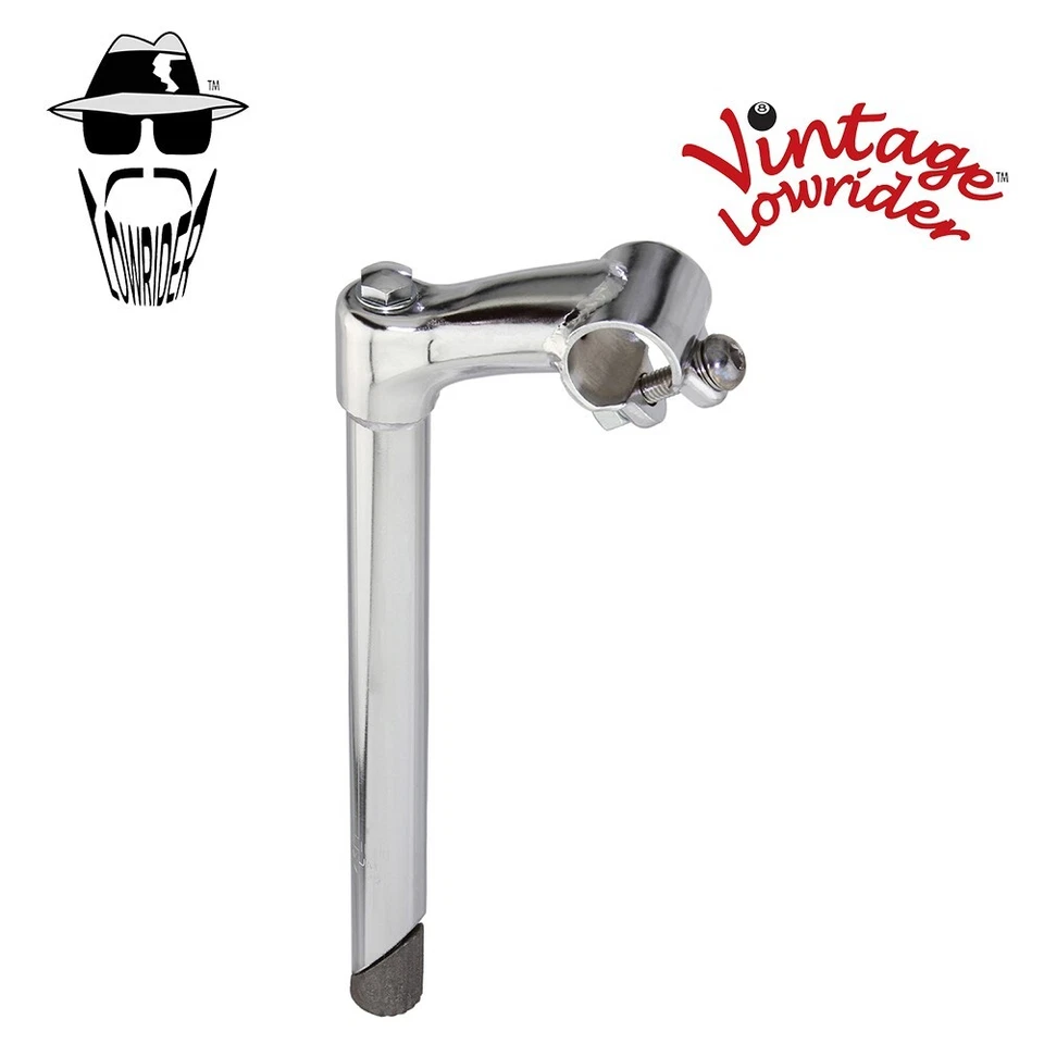 12" LONG GENUINE VINTAGE LOWRIDER STEEL STEM (SIZE 22.2MM) KP-2 CHROME - Image 1 of 1