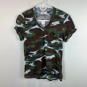 NWT t.la Anthropologie Camouflage Camo V Neck T Shirt Sz S - Picture 1 of 6