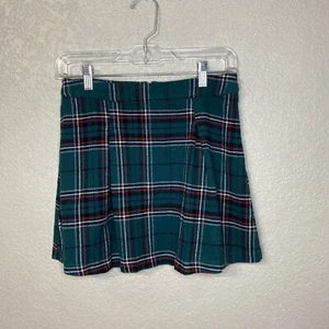 Minigonna a quadri verde chiave rame taglia L plissettata flanella scolaretta preppy autunno - Foto 1 di 10