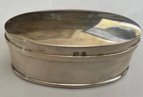 Antique Birmingham Sterling Silver Jewelry Trinket Box Cover