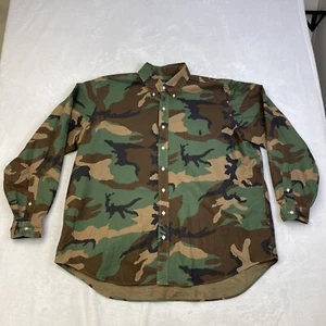 Ralph Lauren Shirt Mens 1XB Green Camouflage Button Up Classic Fit Long Sleeve - Picture 1 of 8