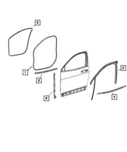 Door Window Seal Mopar 68442225AA - Imagen 1 de 2