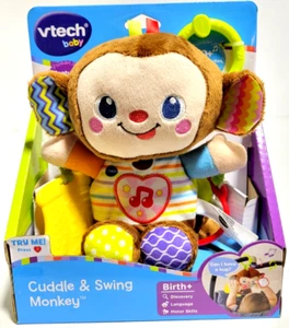 VTech Cuddle and Swing Monkey Multicolor  Cuddly Plush Monkey 0  2 years NEW. - Picture 1 of 4