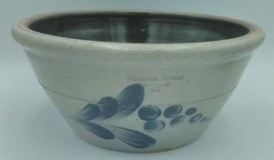 Tazón mezclador vintage Wisconsin cerámica Columbus WI - esmalte salino 8" gres 1987 - Imagen 1 de 3