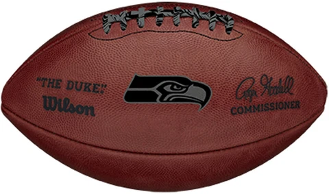 Seattle Seahawks Unsigned Wilson Metallic Official Duke Football Cover