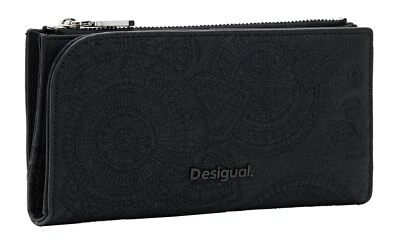 Desigual borsa Mone Dejavu Ines Long Wallet Black - Immagine 1 di 4