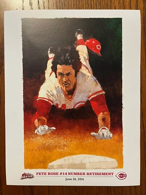 Commemorative Pete Rose Print/Envelope ~ # 14 Jersey Retirement Ceremony Game - Image 1 of 4