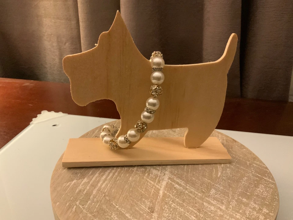 Elegant Pearl Diamond Dog/Cat Jewelry/Necklace/Collar - Handemade - Image 1 of 4