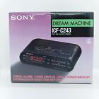 Sony Dream Machine ICF-C243 schwarzer Wecker-AM/FM kabelgebunden/Backup getestet funktioniert